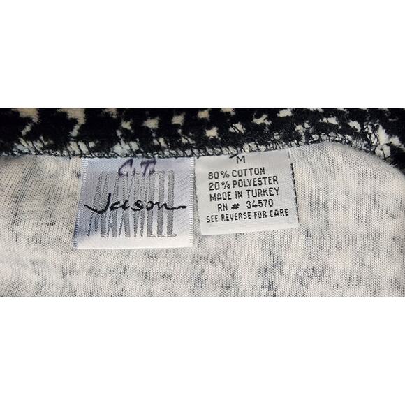 Jason Women’s Black SOFT Houndstooth Full Zip Long Sleeve Sweater Jacket Size M - Picture 6 of 6